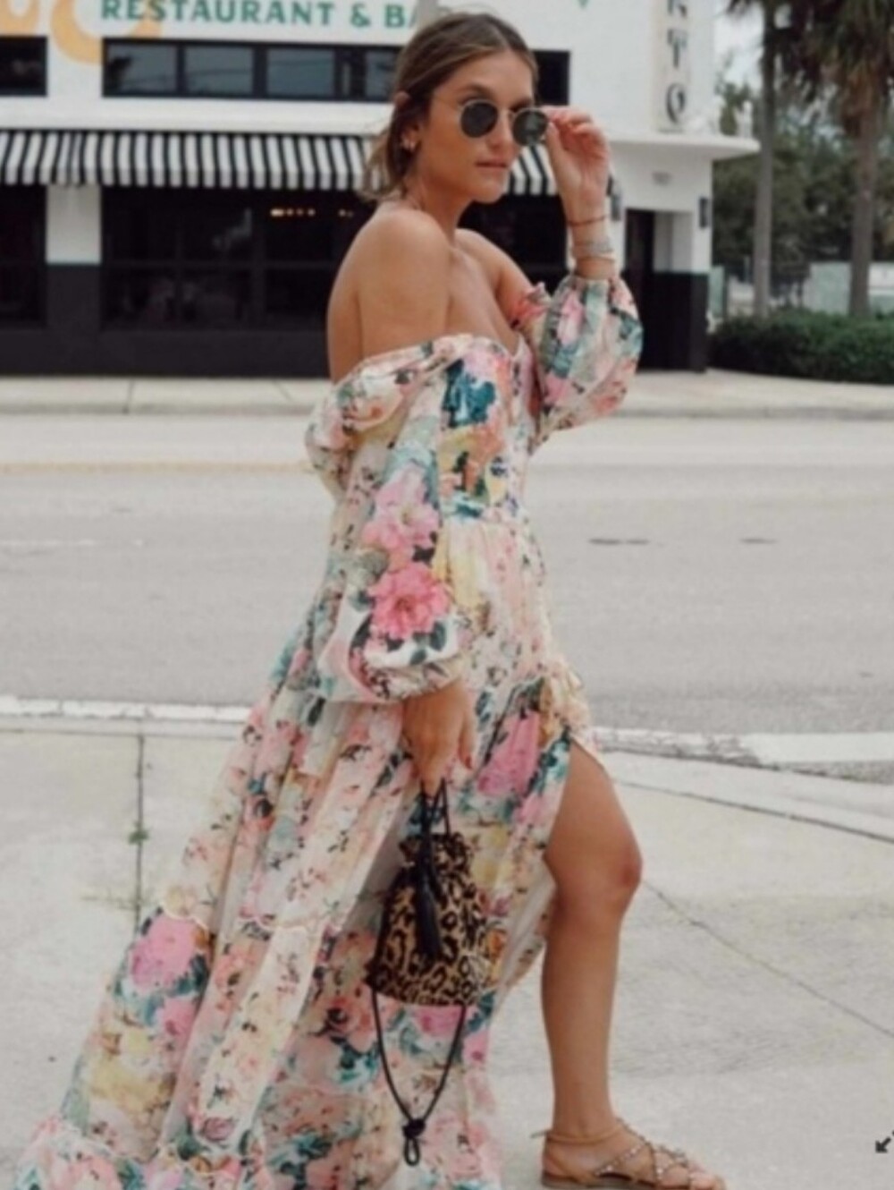 HEMANT & NANDITA Pastel Floral Sheer Maxi Dress in Pink, Blue, Yellow XS NWT - Picture 5 of 12